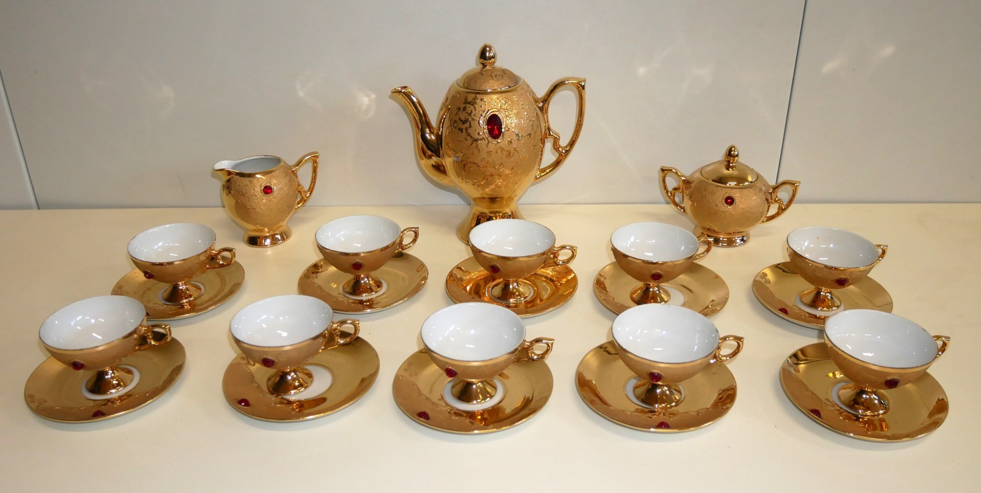 Servizio caffè porcellana e oro zecchino antico anni “50